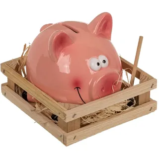 Out of the Blue Spardose Rosa Keramik Sparschwein 15 cm