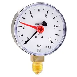 AFRISO Manometer RF 63 - Anschluss radial 1/4'' AG - Anzeige 0 - 10 bar - Solar geeignet