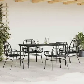 vidaXL Garten-Esszimmerset 5-tlg. Schwarz