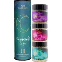 Hallingers Genuss Manufaktur Räucherwerk Rauhnachtsgeschenk-Set - 3X Premium Incense Geschenk-Dose Rauhnacht to go sinnliches Mitbringsel Ruhe Hausreiniung & Energie, für die Rauhnächte Spirituelle