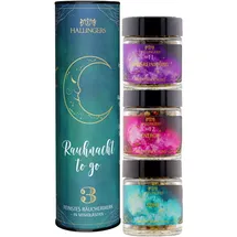 Hallingers Genuss Manufaktur Räucherwerk Rauhnachtsgeschenk-Set - 3X Premium Incense Geschenk-Dose Rauhnacht to go sinnliches Mitbringsel Ruhe Hausreiniung & Energie, für die Rauhnächte Spirituelle