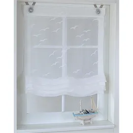 Kutti Raffrollo Seabird 45 x 130 cm transparent/weiß