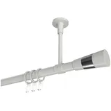 Interdeco GARDINENSTANGE Sonette Tanara 400 cm (geteilt in 2 x 200 cm), 1-läufig, 20 mm Ø Weiß
