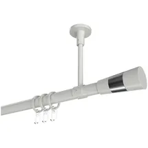 Interdeco GARDINENSTANGE Sonette Tanara 400 cm (geteilt in 2 x 200 cm), 1-läufig, 20 mm Ø Weiß
