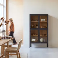 Tikamoon Geschirrschrank Carmen aus massivem Eschenholz 180 cm