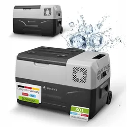 Juskys Kompressor Kühlbox Yukon 30 Liter für Auto, Lkw, Camping - 12/24/230 V Kompressorkühlbox