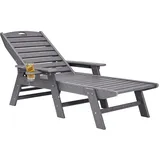 Vevor Sonnenliege Liegestuhl Relaxliege Strandliege Liege HDPE bis 204kg Grau