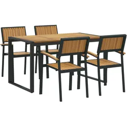 vidaXL 5-teilige Garten-Essgruppe aus massivem Holz Akazie und Metall