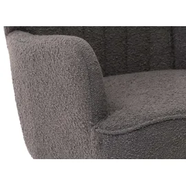 Mendler Lounge-Sessel HWC-K37 Bouclé 75 x 80 x 75 cm dunkelgrau mit Kissen