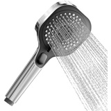 Cobbe Duschkopf mit Stoppfunktion, Duschkopf Wassersparend Duschbrause mit Wasserstop, Brausekopf Handbrause Dusche mit 3 Strahlarten, Chrom