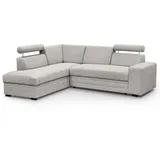 beautysofa Eckschlafsofa, beige, Textil, L-Form,L-Form, 250x205 cm, Wohnzimmer, Sofas - Couches, Wohnlandschaften, Ecksofas