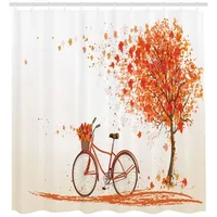 ABAKUHAUS Duschvorhang Fahrrad 175 x 200 cm orange