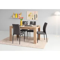 Essgruppe »SIMONE«, (Set, 5 tlg.), Platte mit Wendeeinlage, Bezug Microfaser, Unser Bestpreis, Artisan Eiche/Schwarz/Anthrazit + Anthrazit + Schwarz, , 56799918-0