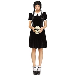 Fun World Kostüm Gothic Schulmädchen Kostüm für Halloween Karneval, Düsteres Schoolgirl Outfit für Frauen schwarz XL