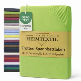 EXKLUSIV HEIMTEXTIL Spannbettlaken Frottee 140 x 200 cm Limette/Apfelgrün