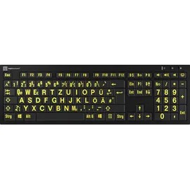 LogicKeyboard XL Print PC Slim Line NERO DE Kabelgebunden), Tastatur, Gelb