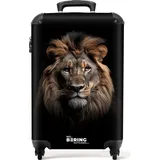 noboringsuitcases NoBoringSuitcases.com Handgepäck Koffer 55x40x20, cm Tiere auf schwarzem Hintergrund: Löwe, - Bunt