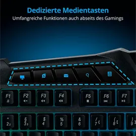 Medion Supporter P11 halbmechanische Gaming Tastatur DE