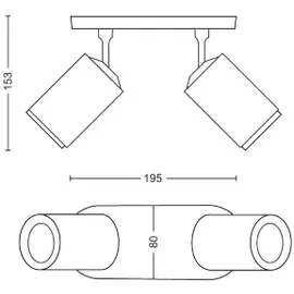 Philips Hue Fugato 2-er Spots 5.7W - weiß