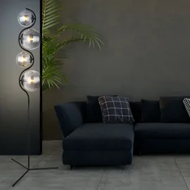 GLOBO Stehlampe 4-flammig Schwarz