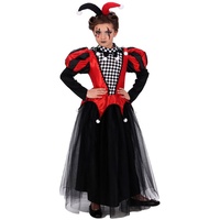 CHAKS Hexen-Kostüm Halloween Kostüm 'Miss Joker' für Mädchen, Pierro schwarz 116