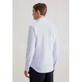 Seidensticker Businesshemd "Schwarze Rose", Herren, Gr. S (38), normale Ärmellängen, blau, 100% Baumwolle, bedruckt, slim fit, 2-Knopf-Manschette, Hemden, Slim 1/1 Kentkragen Druck