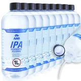 AABCOOLING IPA 1L - 9 Stück Satz - Isopropanol, Universelles Reinigungsalkohol, Rubbing Alcohol, Fetten, Ölen Druckkopfreiniger, Ethanol in Einer Großen Flasche, Sehr Effizient Entferner