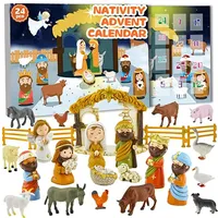 Eyccier Krippe Adventskalender 24 Tage Weihnachten Countdown Cartoon Harz Krippe Set für Kinder Adventskalender 2024 ..