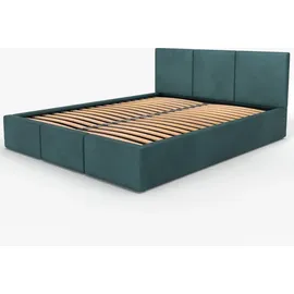 Muralo Polsterbett Stoffbett Bett mit Container Doppelbett Polsterbett mit Bettkasten Türkis