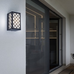 LED Außen Wand Strahler ALU Leuchte Laterne Garten Muster Design Lampe anthrazit WOFI 4101.01.88.7003