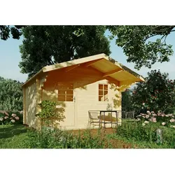 KIEHN-HOLZ Gartenhaus »44-007«, BxT: 350x300 cm, unbehandelte Fichte - beige