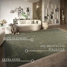 Villeroy & Boch Ambroise grün Dschungelgrün, B:200cm H:5,5mm L:290cm, Polyester, Teppiche, Teppich, Wohnzimmer, Schlafzimmer, Modern, Hoch-Tief Effekt, Flur