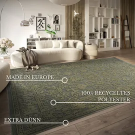 Villeroy & Boch Ambroise grün Dschungelgrün, B:200cm H:5,5mm L:290cm, Polyester, Teppiche, Teppich, Wohnzimmer, Schlafzimmer, Modern, Hoch-Tief Effekt, Flur