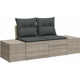 vidaXL Garten-Sofa-Set 7-tlg. hellgrau Polyrattan