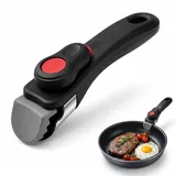 RaitWahl Abnehmbarer Topfgriff, Universal Tefal Ingenio Griff Ersatz Pfannengriff Hitzebeständig bis 380°C,Bakelit für Kochgeschirr, Pfannen, Töpfe Schwarz, 1 Stück