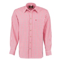 OS-Trachten Trachtenhemd Panxeta Langarmhemd mit Stickerei auf der Brusttasche rot 35/36
