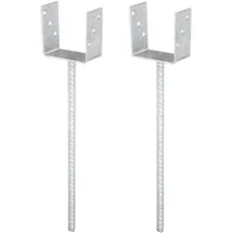 GAH Alberts Alberts 215101 U-Pfostenträger | mit Betonanker aus Riffelstahl | feuerverzinkt | lichte Breite 101 mm Länge Betonanker 400 mm | 2er Set