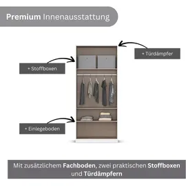 Rauch Wäscheschrank GAMMA 91 x 248 x 54 cm Eiche artisan/Champagner