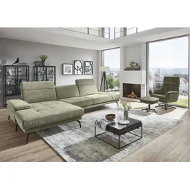 die planbar Recamiere DIE PLANBAR "MP-IN20126 L-Form mit Kaltschaum-Polsterung", grün, B:328cm H:82cm T:190cm, 100% Polyester, Sofas, Recamiere, mit Kopfteilverstellung, optional Sitztiefen- & Armteilverstellung