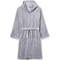 Playshoes Kinder Fleece-Bademantel Morgenmantel, grau, 86/92