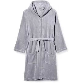 Playshoes Kinder Fleece-Bademantel Morgenmantel, grau, 86/92