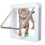 NEWFUN Katzenklappe, Hundeklappe, 4 Wege Magnet-Verschluss für Katzen, Dog Cat Pet Door Flap Easy Install with Telescopic Frame with Heavy Duty Quiet Magnetic Frame 20 * 19 * 5.3cm