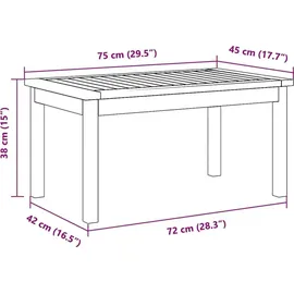vidaXL Couchtisch 1-tlg. Öl-Natur Massivholz Akazie braun