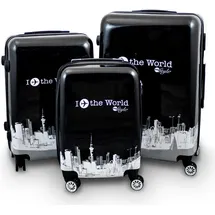 Berwin Bituxx Kofferset 3teilig Design Fly The World Black