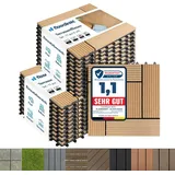 WPC Fliesen Terrassenfliesen Klickfliesen Balkonfliesen wetterfest Classic Teak 30 x 30 cm 22 Stück (2m2) - Braun