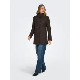 Only Langjacke "ONLNEWSOPHIA WOOL COAT OTW CC", Damen, Gr. S, braun (chocolate torte detail:melange), Web, Obermaterial: 70% Polyester, 30% Wolle, meliert, regular fit Po-bedeckend, Jacken Langjacke, Materialmix