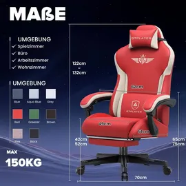 GTPLAYER Gaming Stuhl Ergonomisch Rot PC