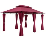 CASARIA Pavillon Topas 3 x 4 m inkl. Seitenteile Bordeauxviolett