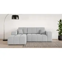 OTTO home Ecksofa OTTO HOME "CASSY L-Form, Schlafsofa mit Bettkasten, Maße B/T/H: 245/165/88 cm", grau (hellgrau), B:244,5cm H:88cm T:164,5cm, 94% Polyester, 6% Nylon, Sofas, Ecksofa, mit 2 Rückenkissen, Recamiere rechts oder links bestellbar