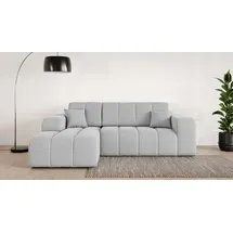 OTTO home Ecksofa OTTO HOME "CASSY L-Form, Schlafsofa mit Bettkasten, Maße B/T/H: 245/165/88 cm", grau (hellgrau), B:244,5cm H:88cm T:164,5cm, 94% Polyester, 6% Nylon, Sofas, Ecksofa, mit 2 Rückenkissen, Recamiere rechts oder links bestellbar